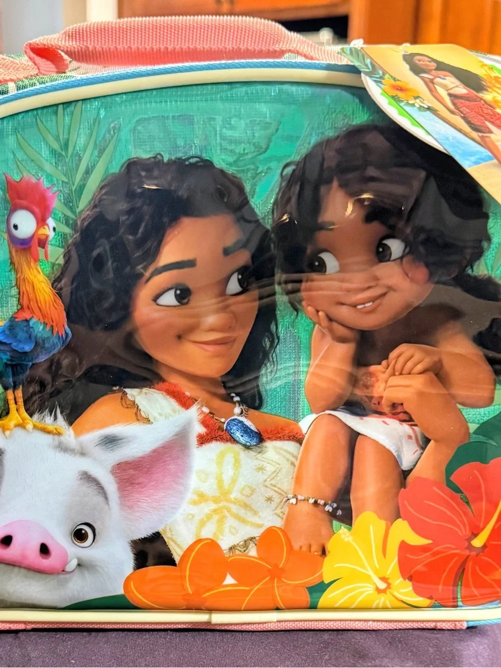 Disney Moana Lunch bag - Pink & Teal with Orange Accents